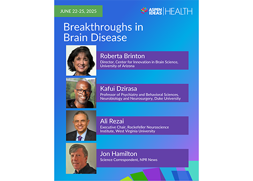 Dr. Brinton is excited to be part of today's panel @AspenIdeas, sharing her insights on the center's research advances in Alzheimer's and Parkinson's at this year's event. #AspenIdeasHealth