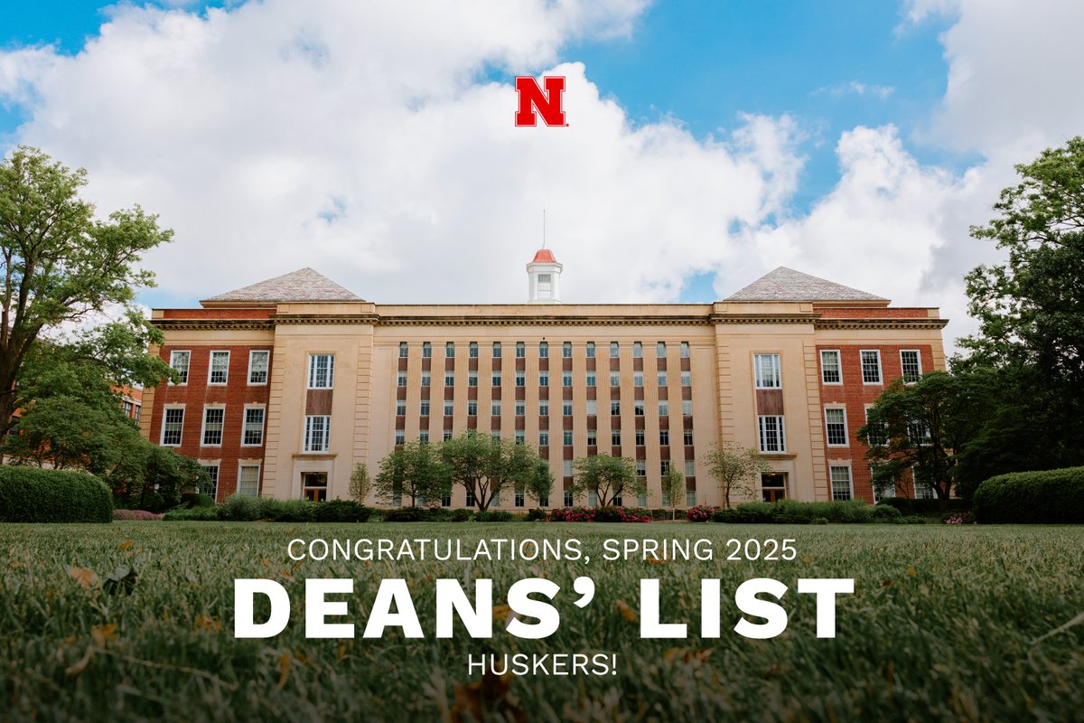 The results are in ✨ Congratulations to the 6,700+ University of Nebraska–Lincoln students who have been named to the Deans’ List for the spring semester of the 2024-25 academic year!  

Find your name on the list ›› ow.ly/taPa50WeHLU