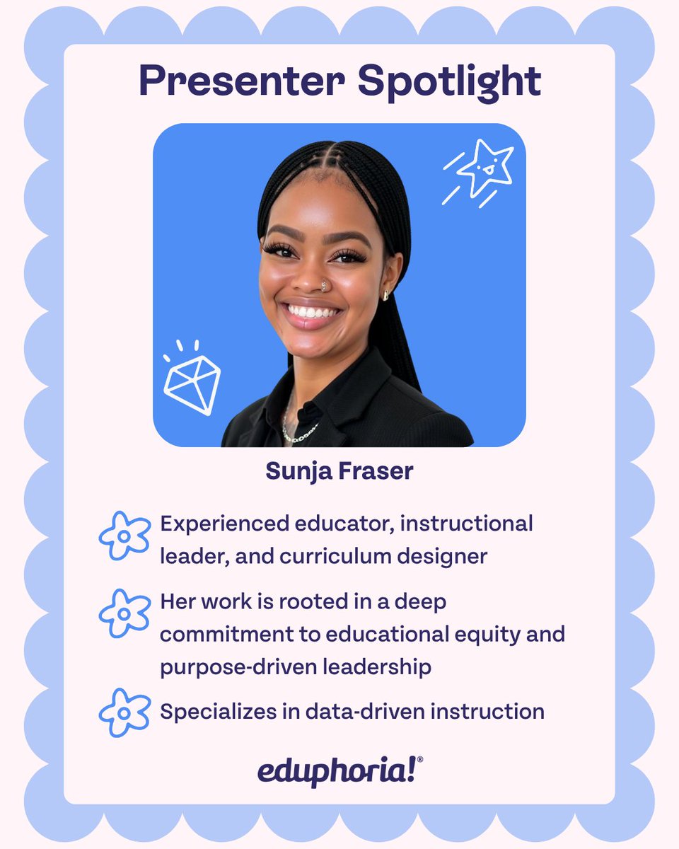 Sunja Fraser is one of our presenters for the Eduphoric conference this July! Her presentation is titled, "Map the Mission: Authoring Assessments &amp; Tracking Progress with Eduphoria Aware." It's not too late to register! Link in the comments.