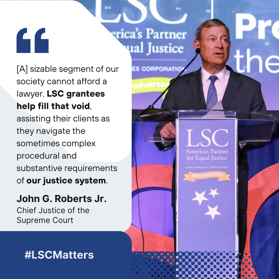 Legal Services Corporation is the single-largest funder for organizations providing civil legal aid to low-income Americans. Since it was established by Congress in 1974, LSC has supported civil legal assistance for individuals facing economic hardships. @lsctweets

#LSCMatters
