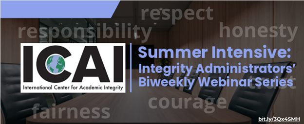 The latest hashtag#IntegrityMatters blog is available now! Check out the blog by Kelly Ahuna and Joseph Brown about how to work with faculty. This blog is a preview of their webinar on Friday, June 27.

Read the blog here: academicintegrity.org/aws/ICAI/pt/sp…
