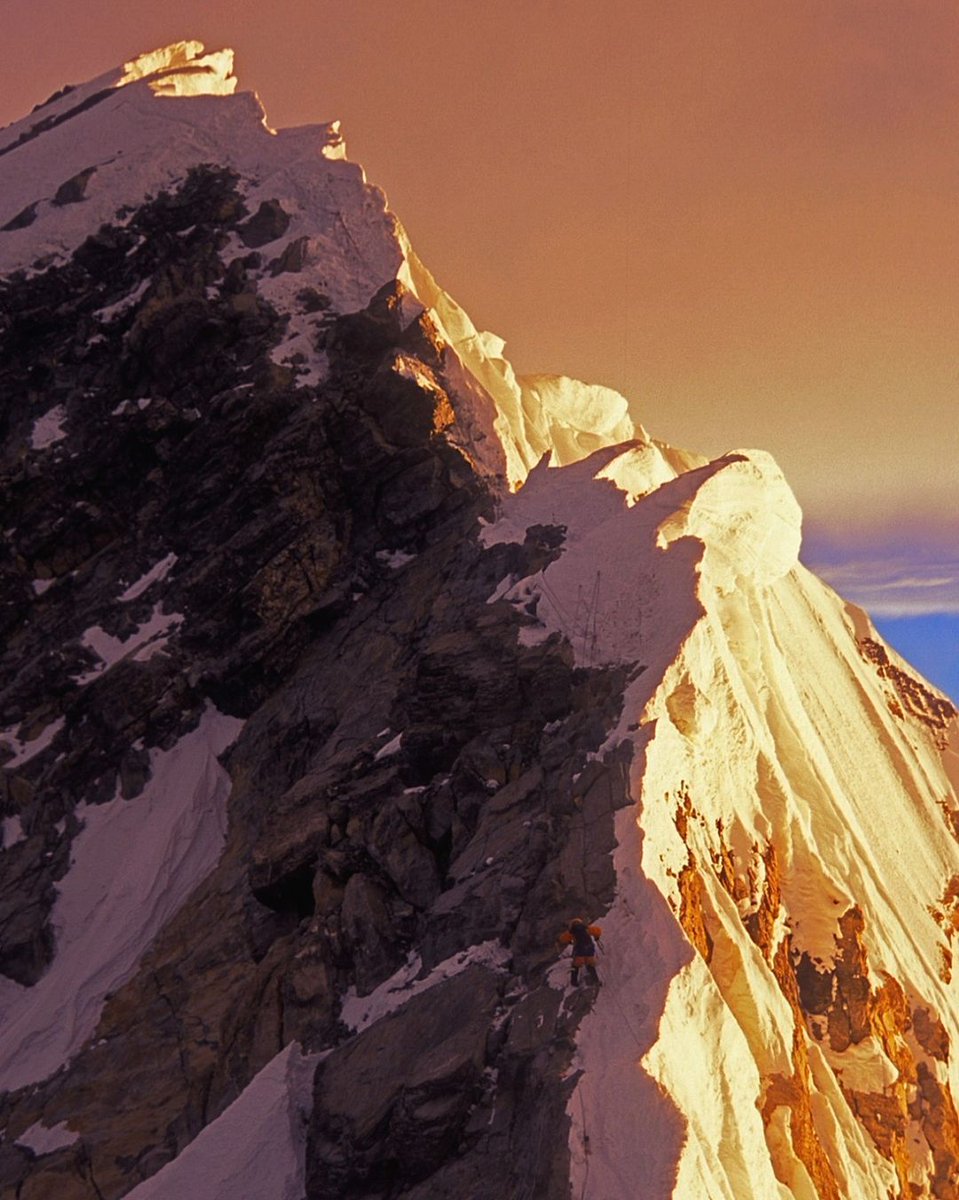 The Hillary Step (R.I.P.) from above and from below.