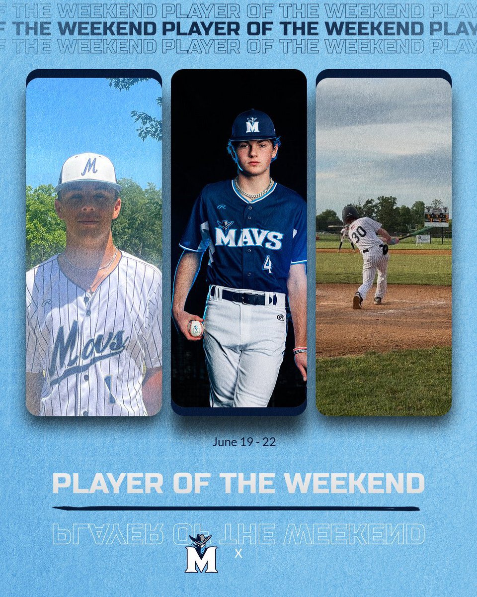 ‼️June 19-22 Player of the Weekend‼️

18U Scout 🤠 '26 <a href="/richter_landen/">Landen Richter</a>
➡️.566 avg🔹1.316 OPS🔹6 RBIs🔹5 R

16U 🤠 '27 <a href="/HarkerTrace/">Trace Harker</a>
➡️.571 OBP🔹6 SB🔹.400 avg

15U 🤠 '28 Gavin Palmer
➡️.500 avg🔹4 RBIs🔹4 R
<a href="/HOATournaments/">H.O.A.T.</a> 

#uncommitted