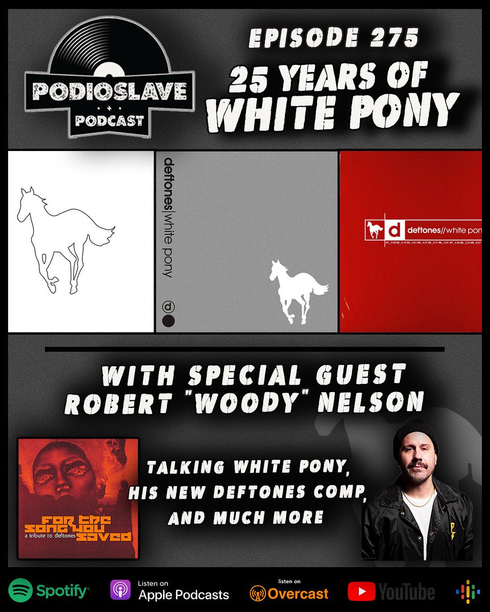 Podioslave (@podioslave) on Twitter photo In episode 275 of the podcast, weāre joined by Robert āWoodyā Nelson, podcaster & radio personality, as well as Deftones superfan, to talk all things āWhite Ponyā. We also dig into the comp he helped produce, āFor The Song You Savedā. (Details below) <a href="/WoodBruh/">Robert Nelson</a> In episode 275 of the podcast, weāre joined by Robert āWoodyā Nelson, podcaster & radio personality, as well as Deftones superfan, to talk all things āWhite Ponyā. We also dig into the comp he helped produce, āFor The Song You Savedā. (Details below) <a href="/WoodBruh/">Robert Nelson</a>