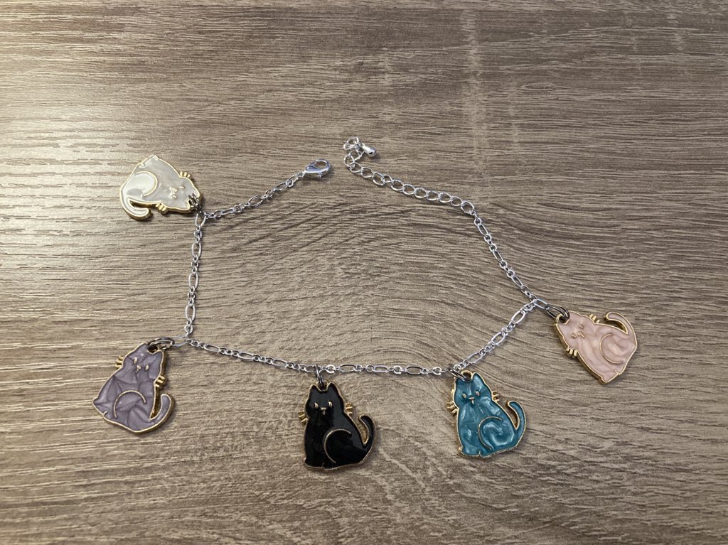 Beautiful cat charm bracelet ❤️😺🙀 jewelrybyseraphim.com/shop