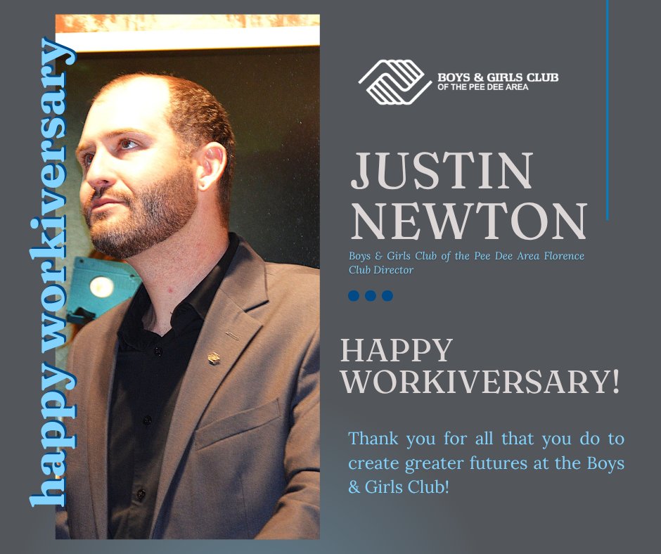 Since June 22, 2008, Justin Newton, Director of the Florence Boys &amp; Girls Club, commitment and heart have touched the lives of countless young people — guiding them, mentoring them, and helping them reach their full potential. bit.ly/helpBGCtoday

#GreatFuturesStartHere #bgc