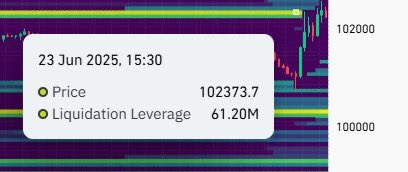 BTC bounce for liquidation of shorts at 102,373.7. Next stop back down to 100,336.1