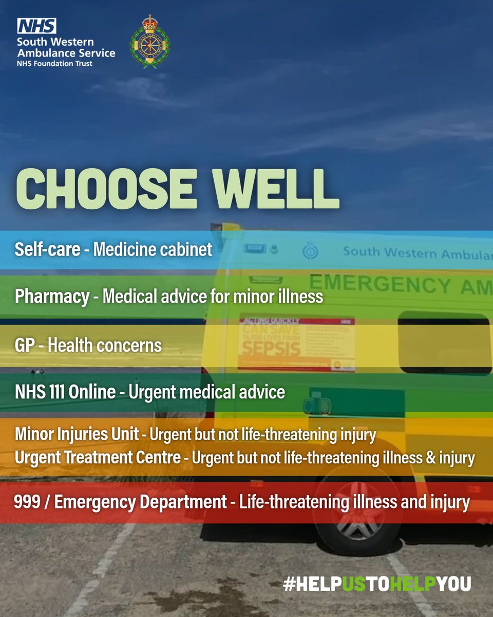 It’s important to come forward with any health concerns but please, help us to help you by choosing the right service.  

Knowing the right place to go, can help you get the treatment and support you need faster.