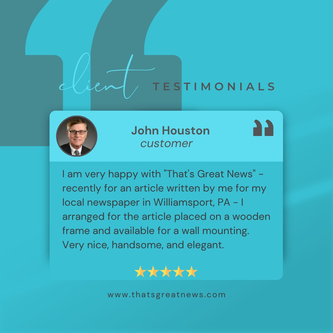 ThatsGreatNews's tweet image. We turned a customer’s article into a custom wall plaque they described as handsome and elegant. At That’s Great News, we craft professional recognition plaques that celebrate your story with style and quality that lasts.

#CustomPlaques #RecognitionAwards #ArticlePlaques