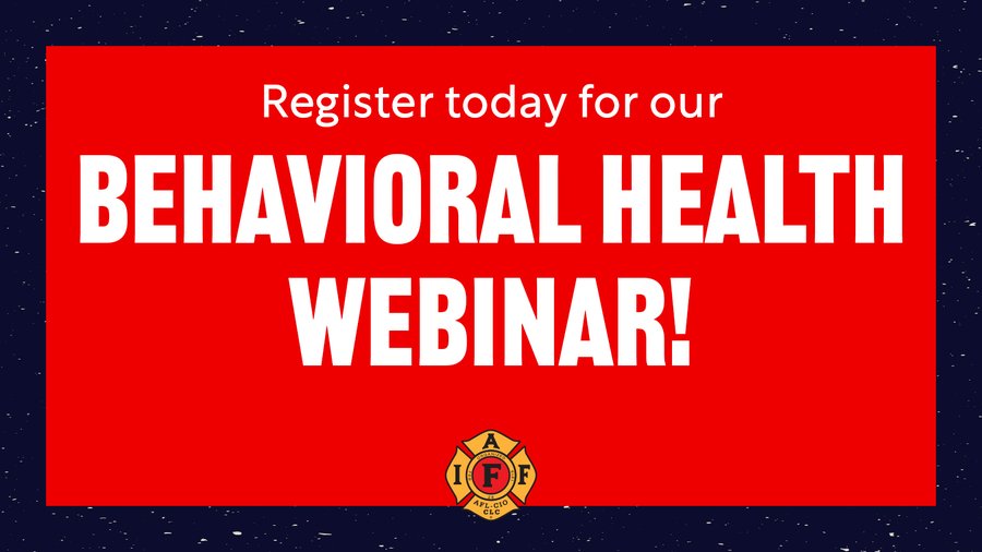 Don't miss this FREE #IAFF Center of Excellence webinar: 
Suicide Contagion in the Fire Service: Understanding the Risks and Taking Action  
🗓 Thursday, June 26 | 12-1:30 p.m. ET shorturl.at/l5mDm