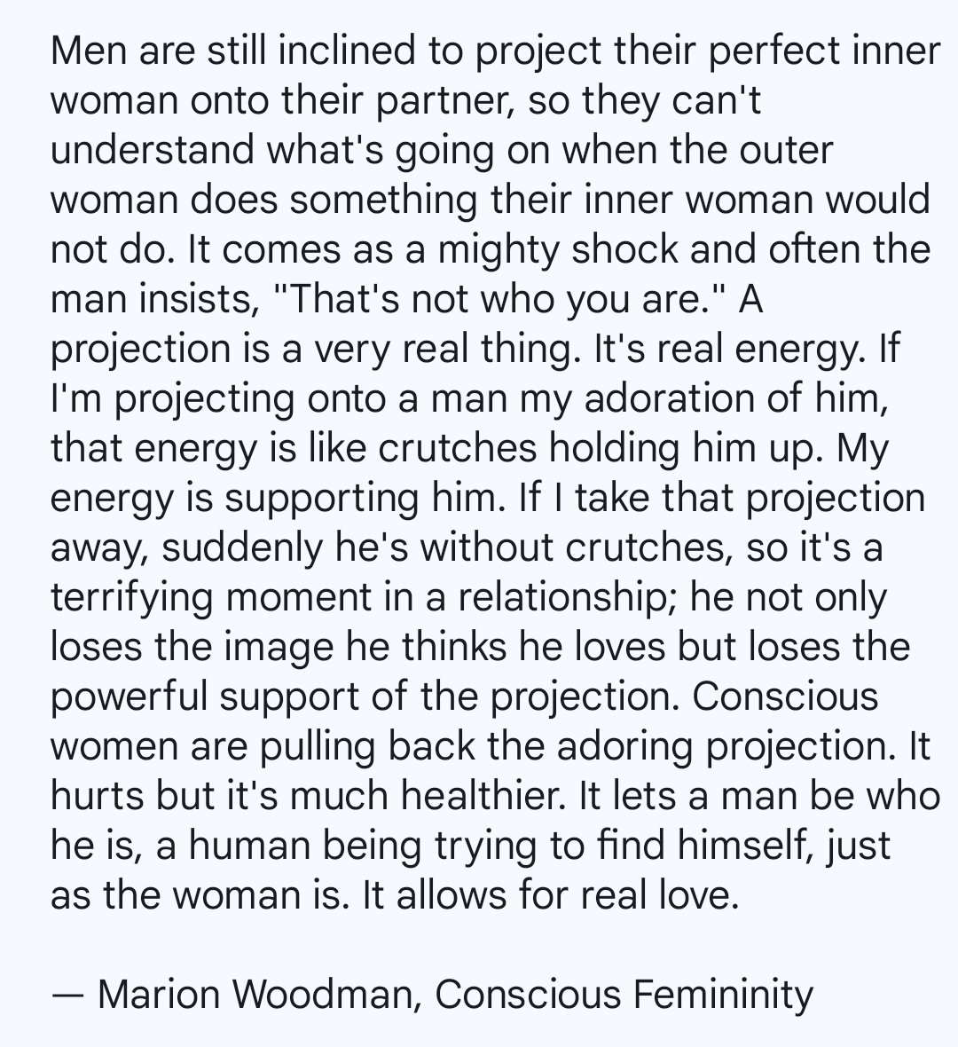 On the challenging but necessary work of withdrawing projections in a relationship.