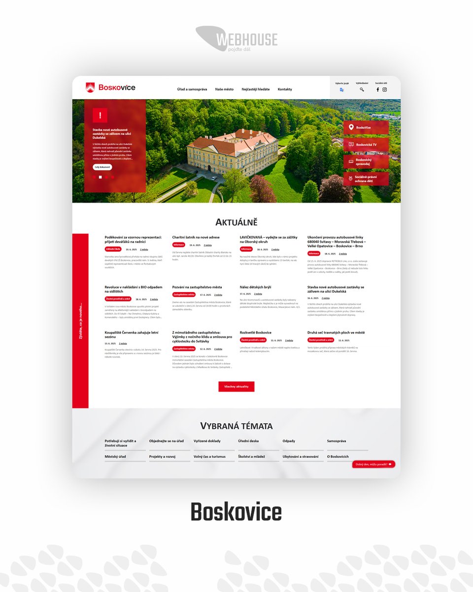 webhousecz's tweet photo. Boskovice jdou kupředu – nový web s AI asistentem je tu 🛜

📰 Díky odběru novinek občanům informace z webu přijdou přímo do jejich e-mailové schránky.
📷 Webové kamery umožňují živě nahlédnout do dění ve městě.
🤖Velkou posilou je AI asistent, který je připravený pomoci kdykoli. https://t.co/45Xsfocfwc