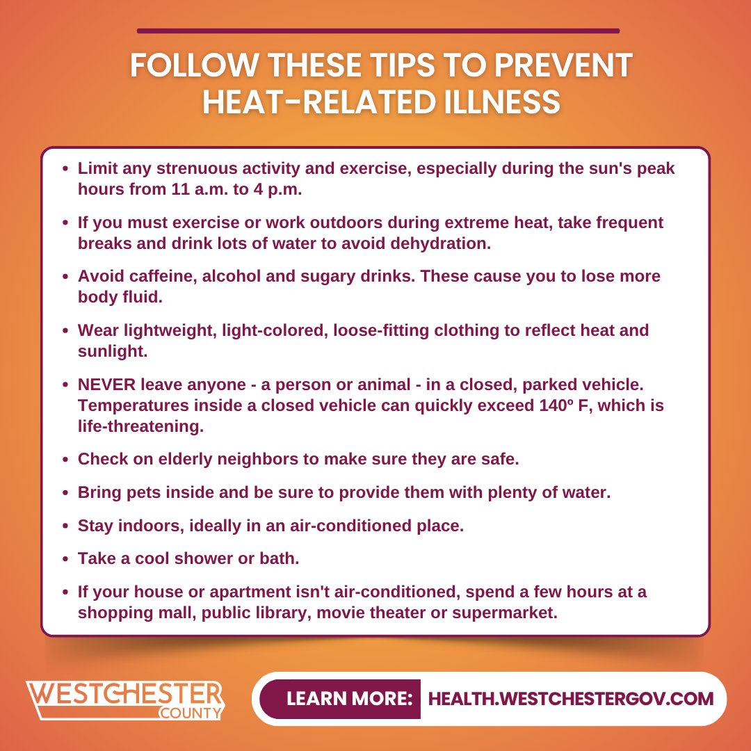 Westchester County is actively preparing for a prolonged heat wave expected to impact the region from Sunday, June 22, through Wednesday, June 25, 2025. County departments are coordinating efforts to protect residents and ensure continuity of services during this period of