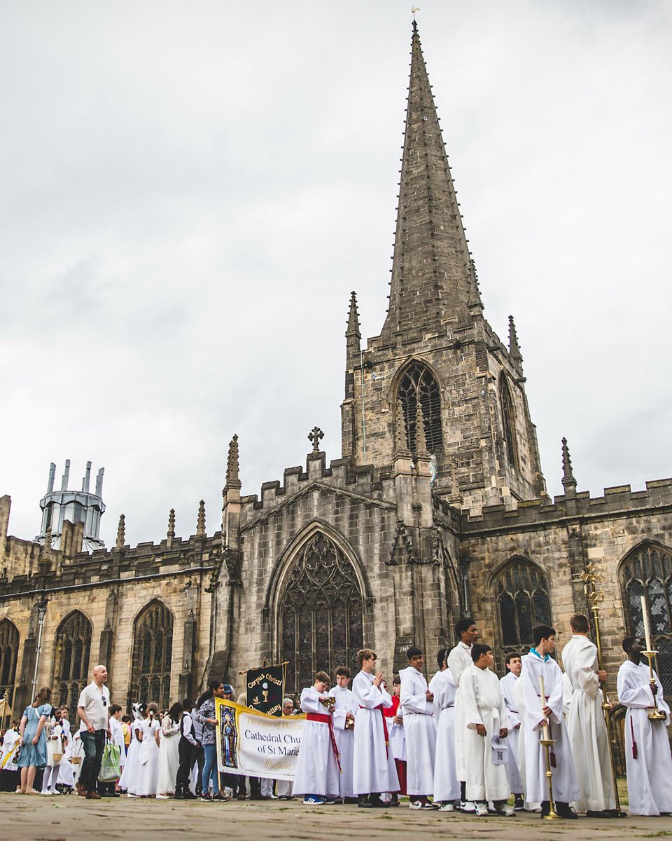 On Sunday, we were honoured to host part of the Feast of Corpus Christi celebrations here at Sheffield Cathedral 🌿

#CorpusChristi #SheffieldCathedral #StMariesCathedral #SheffieldChurches