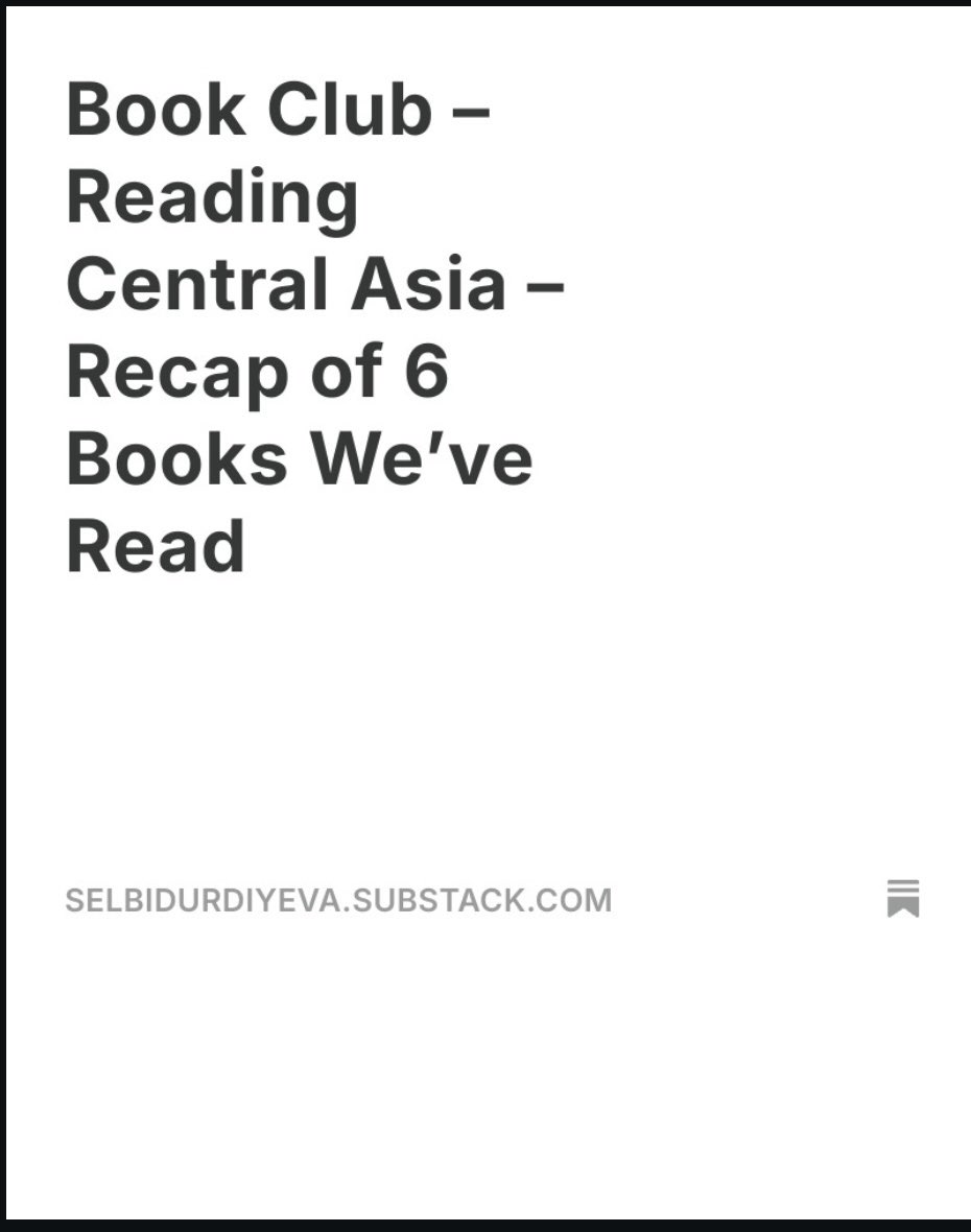 I’ll be making a separate post on this, but for now, I just published a book review on postcolonial literature from Central Asia on my Substack. If you’re looking for ways to de-centre your summer reading, it might be for you: