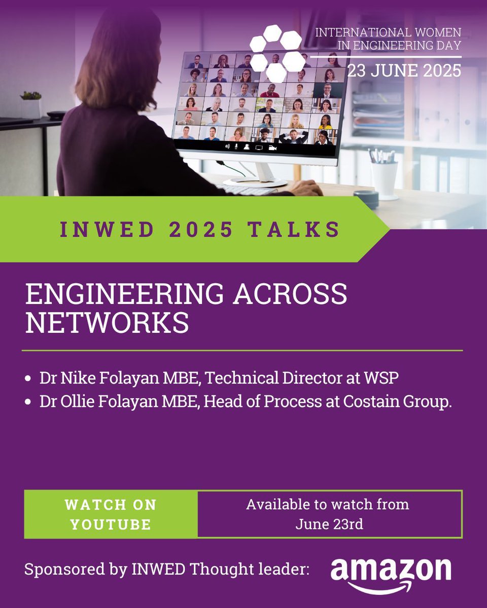 INWED1919's tweet image. #INWEDTalks are now live!
Watch now on YouTube and celebrate #TogetherWeEngineer: youtube.com/playlist?list=…