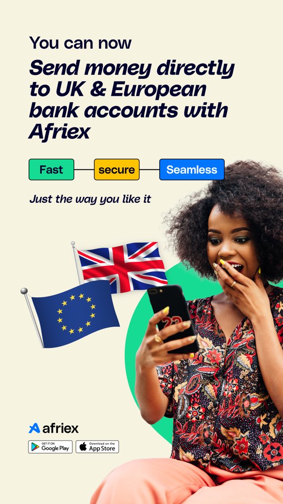 You asked and we delivered🤩🇪🇺🇬🇧💸
Update your Afriex app and start sending Today!
#afriex #sendmoney