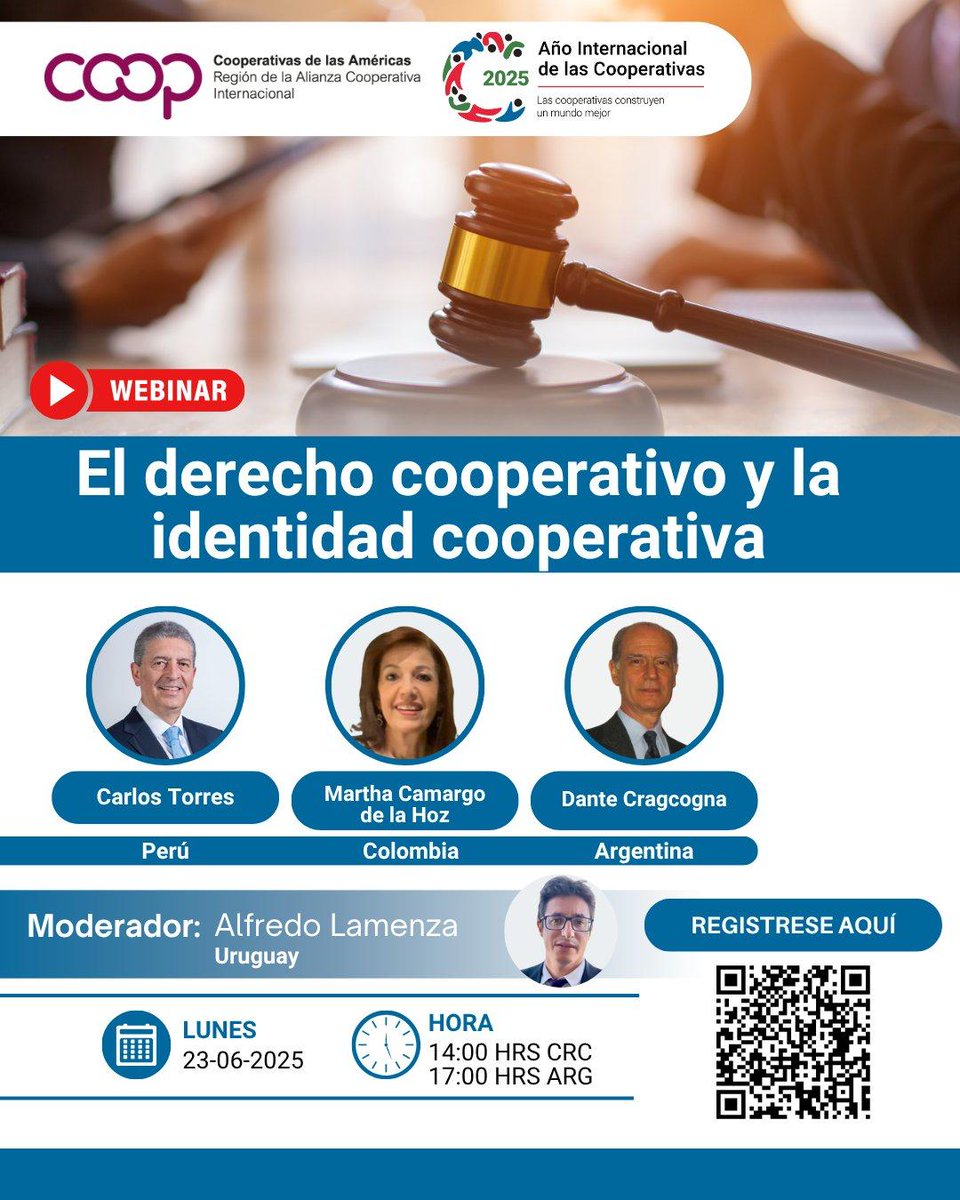 Seminario "El derecho cooperativo y la identidad cooperativa"
Modera: Alfredo Lamenza

HOY / 17hs

Registro: us06web.zoom.us/meeting/regist…

#Cucacc #cooperativas
#ahorroycredito