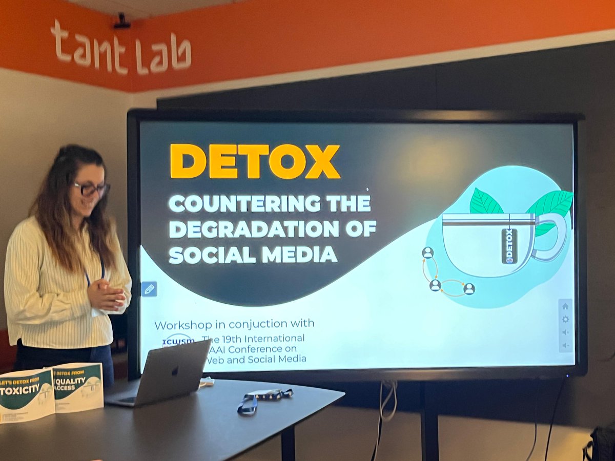 The Detox Workshop at <a href="/icwsm/">ICWSM</a>  has wrapped up. Thanks to our keynote <a href="/MaxFalken/">Max Falkenberg</a>, all our speakers, my co-organisers and everyone who joined the event! 🫖
We don’t have all the solutions yet, but it’s clear that tackling platform harms requires new methods and data sources!