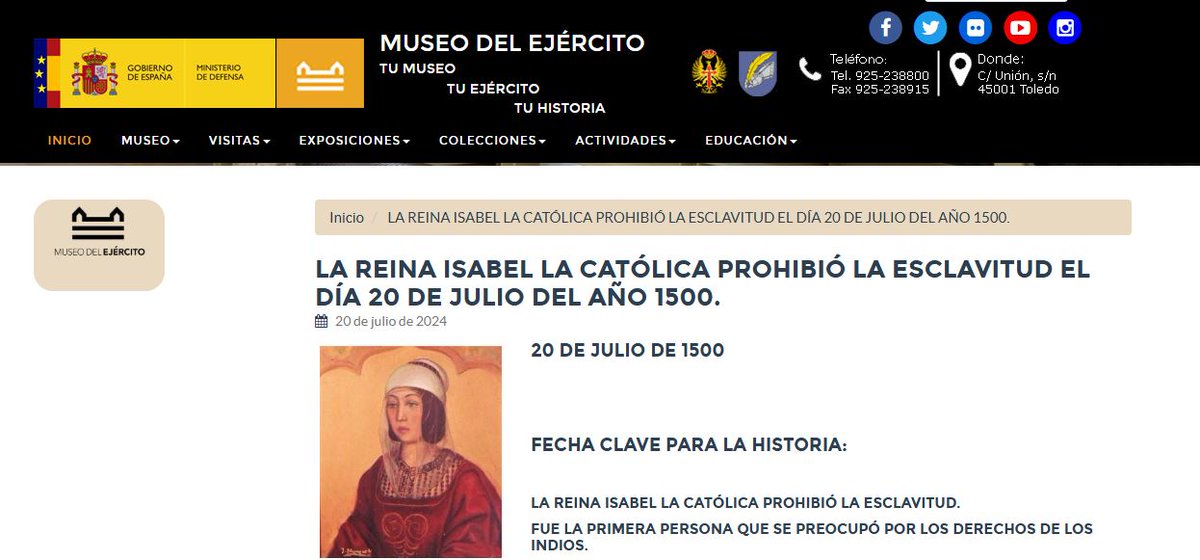 1/5 Nova mentida història #alertapseudohistòria que corre com la pólvora per xarxes.  Expliquen que Isabel I va abolir l'esclavisme el 20 de juny de 1500 i fins i tot que faria súbdits de la corona als indígenes. ÉS MENTIDA I EL DOCUMENT NO EXISTEIX.