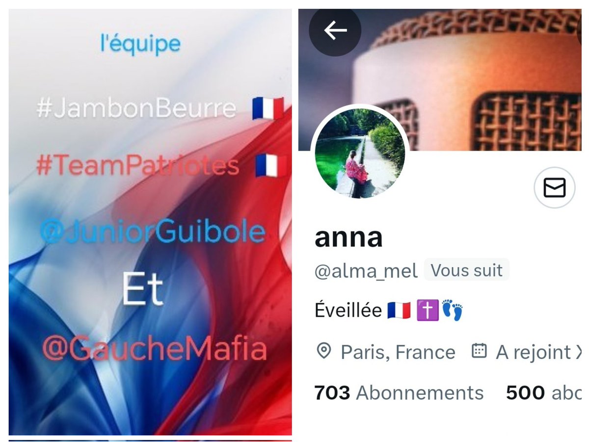 INFO🚨Merci de partager !🚨
Mes amis abonnés😉
Ainsi que l'équipe #JambonBeurre #TeamPatriotes 🇨🇵
Notre amie  <a href="/alma_mel/">anna</a> 👍
Aurait besoin d'un petit coup de pouce pour grossir sa TL!🥳
Et ainsi lui donner plus de visibilité!
Merci de vous abonner à elle !🙏
Et n'oubliez pas!😉