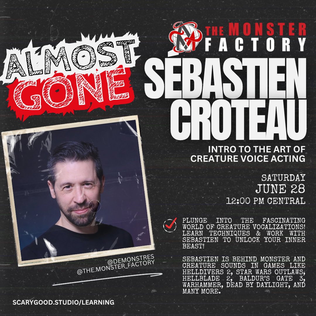 MELISSA MEDÍNA, MN Lake Monster (@melissamedinavo) on Twitter photo We have exactly ✨ONE✨ ticket left for both <a href="/GLedouxVoiceovr/">George Ledoux</a>'s class on Tuesday & <a href="/DeMonstres/">The Monster Factory</a> class on Saturday.
Will you be the one?? 👀 We have exactly ✨ONE✨ ticket left for both <a href="/GLedouxVoiceovr/">George Ledoux</a>'s class on Tuesday & <a href="/DeMonstres/">The Monster Factory</a> class on Saturday.
Will you be the one?? 👀