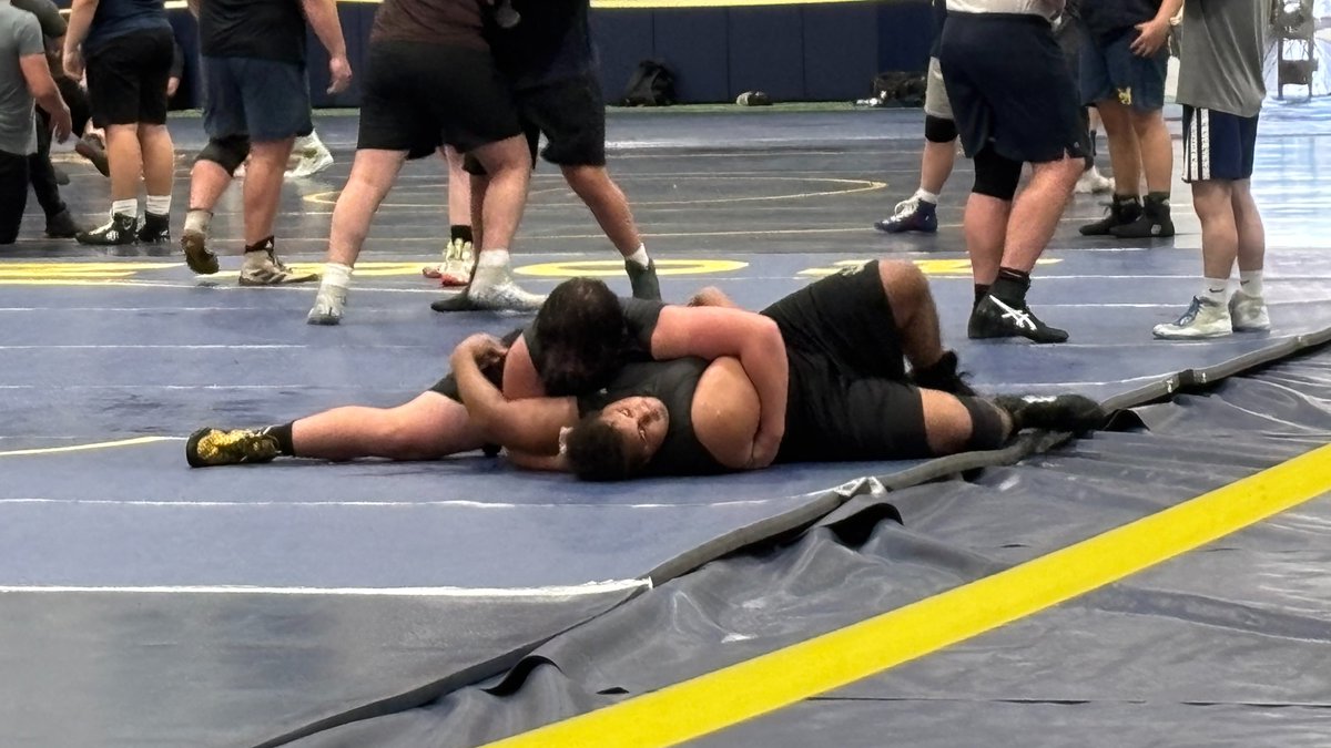JPWilson2028's tweet photo. Day 1 at UMichigan heavyweight wrestling camp completed. Great day, learned a lot. @wando_warrior @WandoHSFootball @CoachNic2336 @CoachPerrin61 https://t.co/WvNFw3PDTd