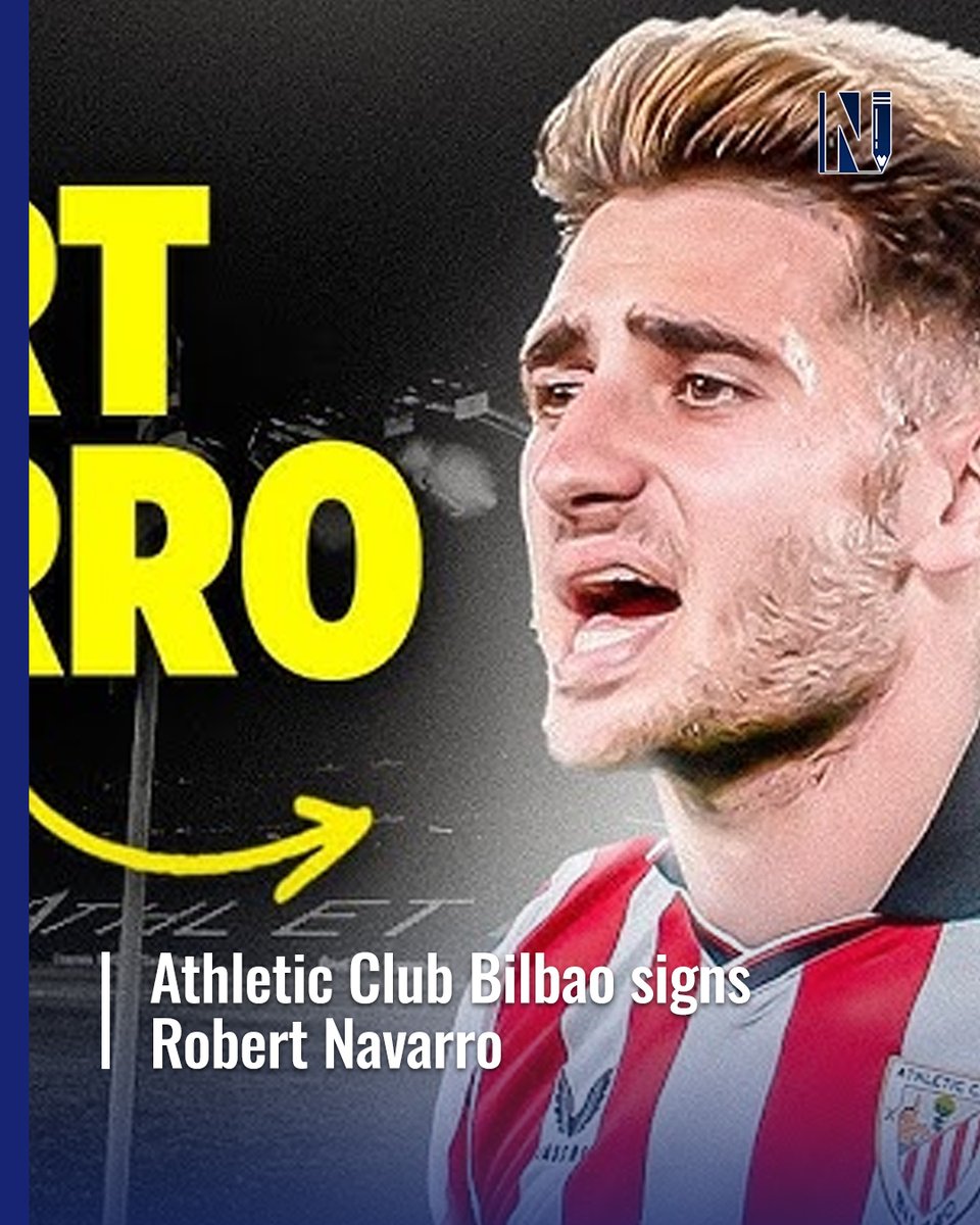⚽Official: 23-year-old signs with Athletic Club on a free transfer after leaving Mallorca. He joins on a 5-year deal ahead of their #UCL return. Navarro will provide depth for Sancet &amp; Nico Williams, who's again on Barça's radar.
#AthleticClub #LaLiga #Navarro #TransferNews