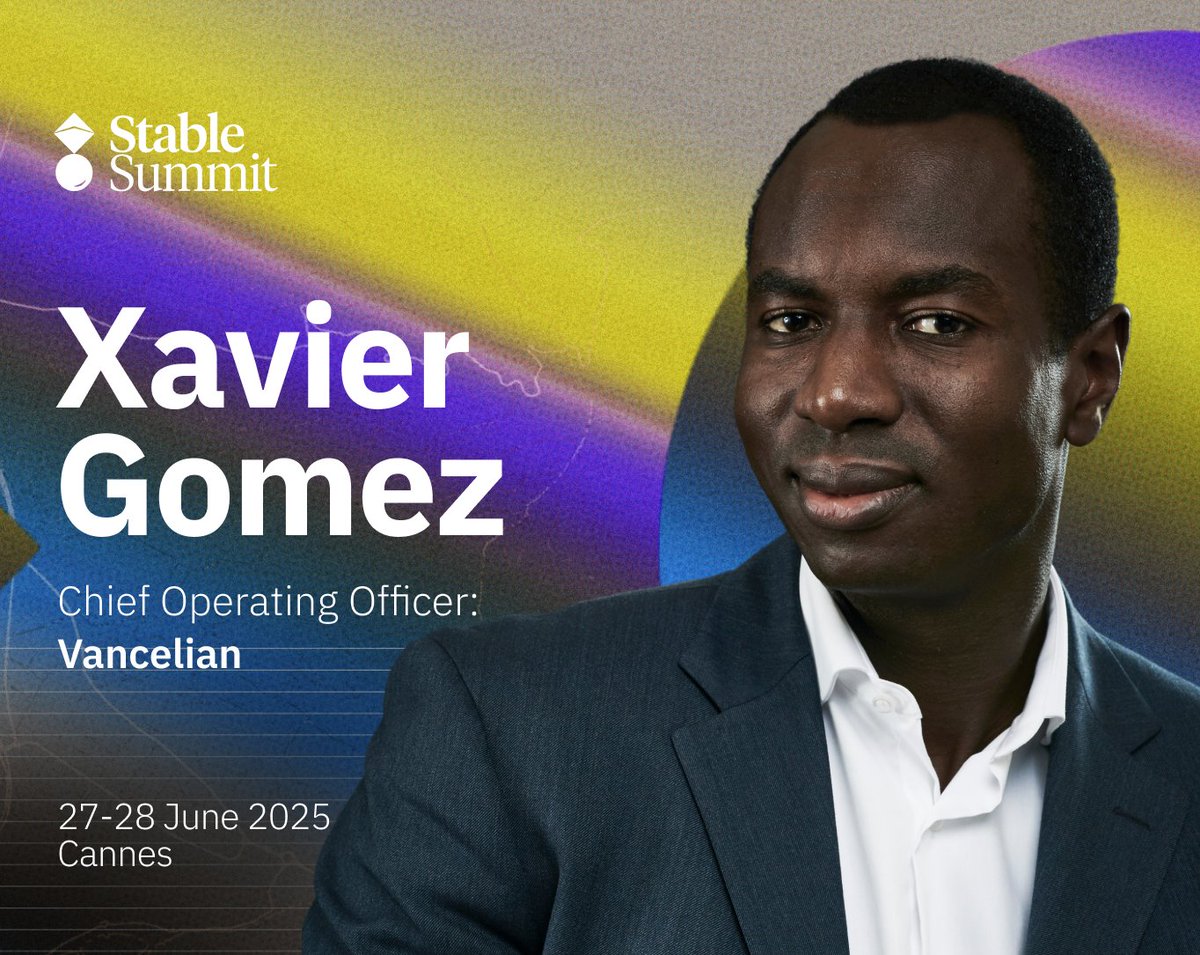 🗣️ <a href="/Xbond49/">Xavier Gomez</a>, Chief Operating Officer, <a href="/Vancelian_app/">Vancelian</a>

Xavier will share how institutional credit and RWA structures are being brought onchain to unlock stable, scalable yield.

Join the RWA conversation at Stable Summit.

📍 Cannes
📅 27-28 June