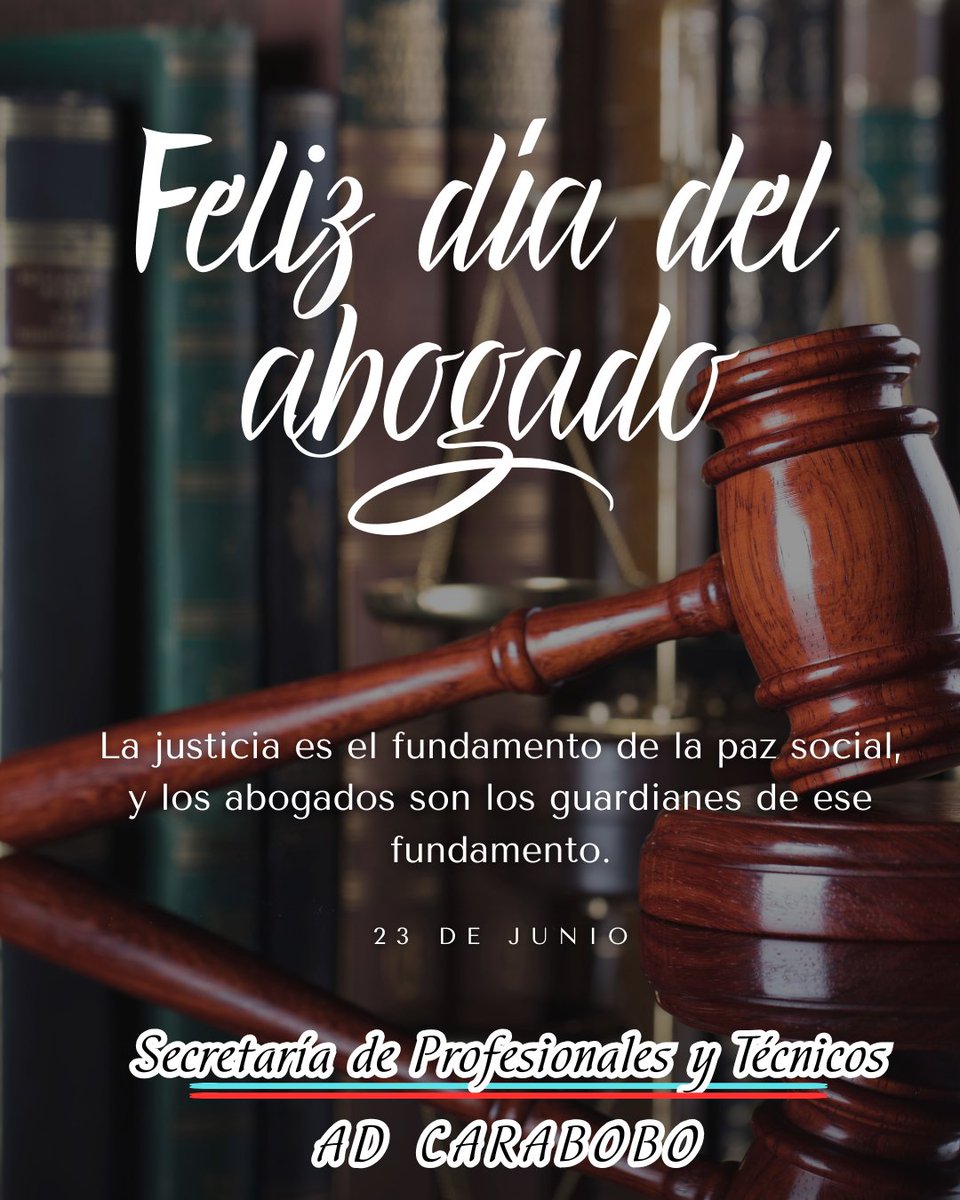 ¡Feliz Día a todos los Abogados!

Hoy celebramos a quienes, con su dedicación y conocimiento, se erigen como Guardianes incansables de la Justicia. 

¡Gracias por su invaluable labor y por ser defensores de un mundo más justo y equitativo.

#diadelabogado  #venezuela