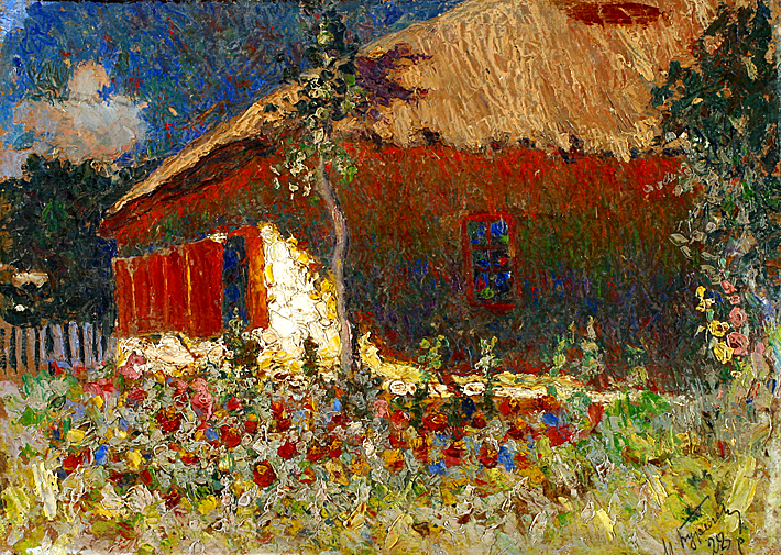 ukr_arthistory's tweet image. Mykola Burachek was a Ukrainian impressionist artist, writer, actor, and theatre designer. He became a teacher for many Ukrainian artists. Unfortunately, he died in 1942 during nazi ocupation of Kharkiv, because of starvation. 

&quot;Village house (khata) at midday. Heat&quot;, 1928