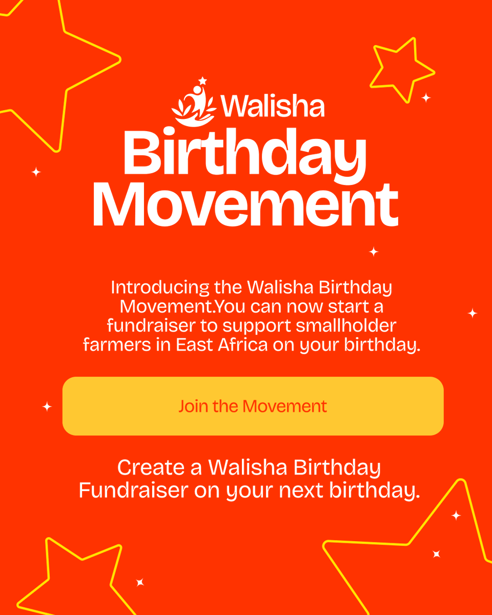 Your birthday can change lives! We're thrilled to launch the Walisha Birthday Movement, empowering you to start a fundraiser that directly supports smallholder farmers in East Africa. Make your special day meaningful. Learn more and join the movement! #Walisha #BirthdayGiving