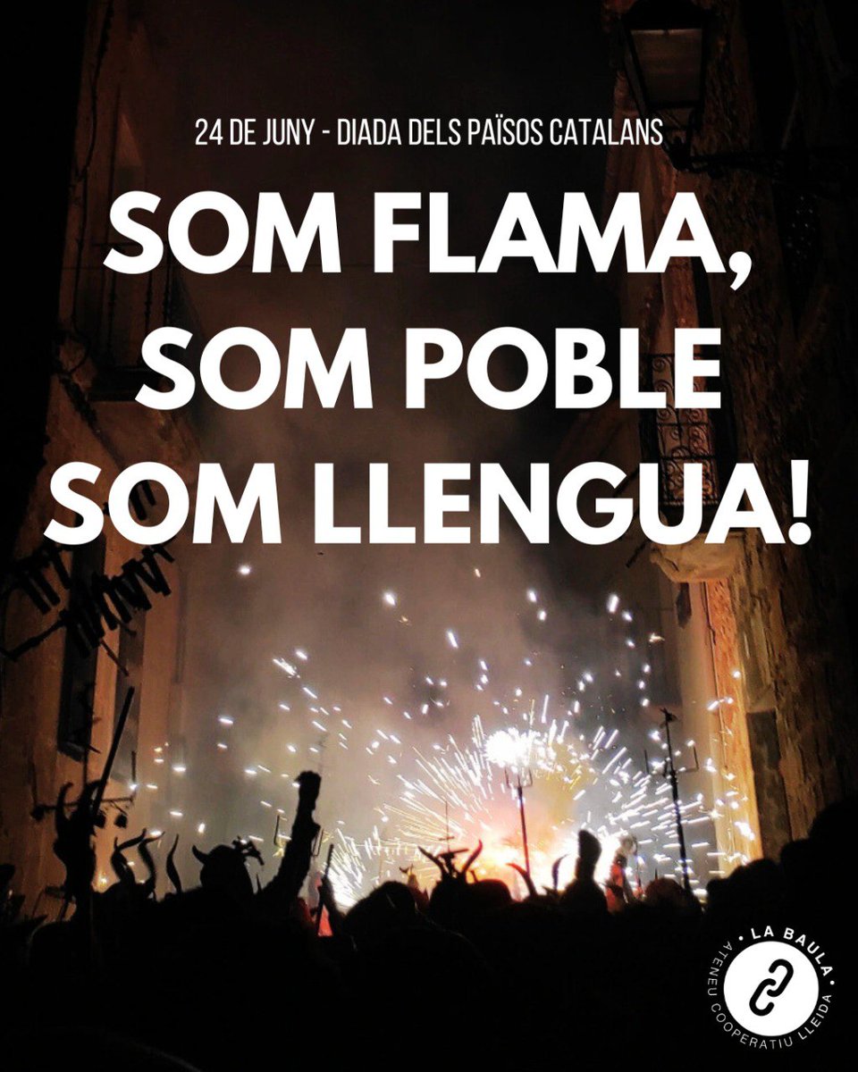 24J | Diada dels Països Catalans 🔥

Des dels Casals i Ateneus mantenim viva la flama contra tots aquells que volen aixafar la nostra llengua, cultura i territori.

De Salses a Guardamar i de Fraga a Maó, SOM TERRA DE LLUITES, CONSTRUÏM PAÏSOS CATALANS.

#SomPaïsosCatalans