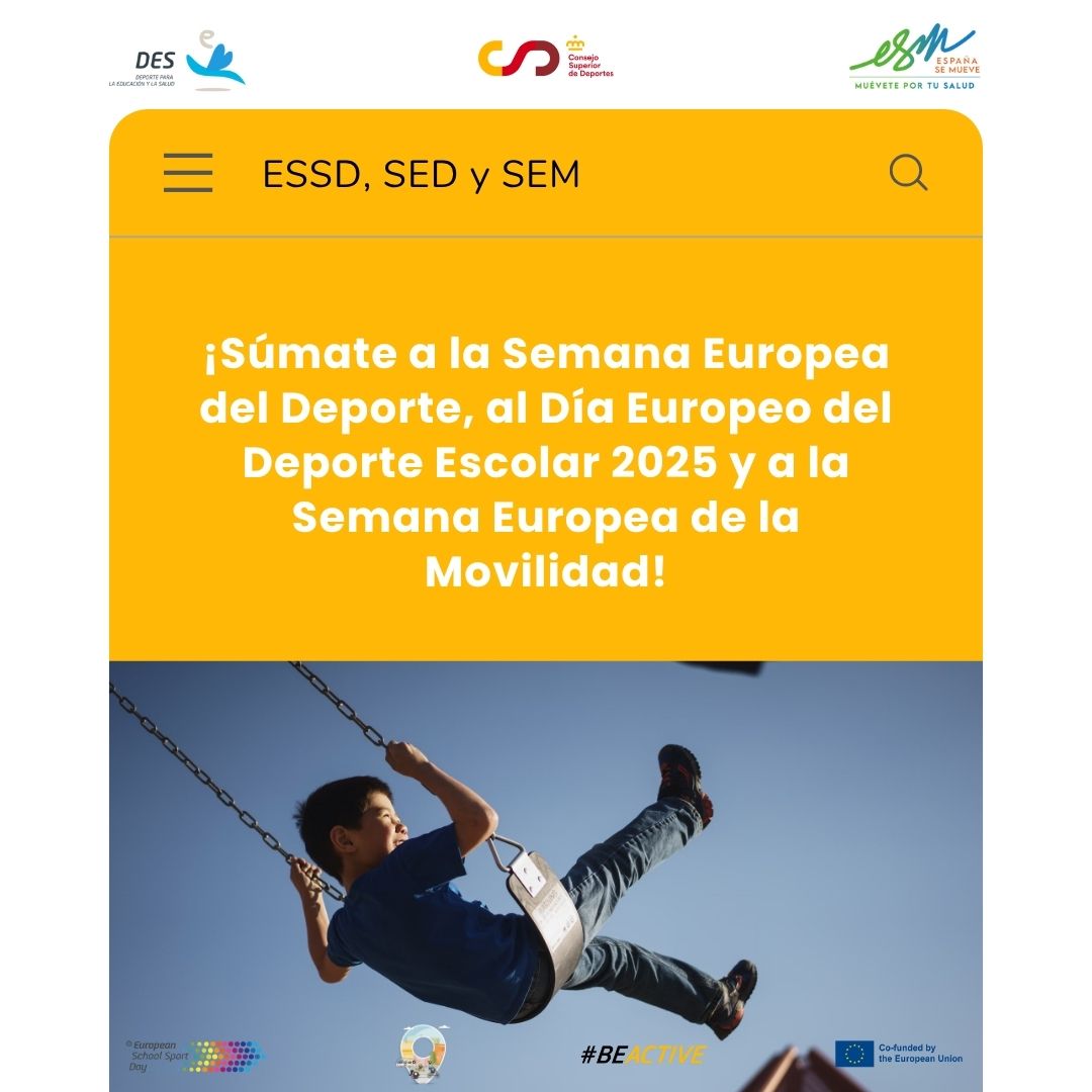 👏 Gracias a todos por acompañarnos en estos webinars de junio.
🤝 Con el apoyo de entidades como <a href="/espanasemueve/">España se Mueve</a> o <a href="/deportegob/">CSD</a>, construimos una red activa para la #ESSD y la #SED2025. ¡Gracias por estar en cada paso!

#BeActive #SemanaEuropeaDelDeporte #EuropeanWeekofSport