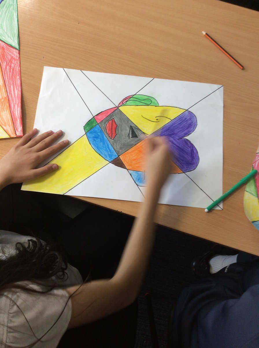 braunstone_cps's tweet image. Yr 6 have created their own Picasso inspired art piece. #laughter#fun!