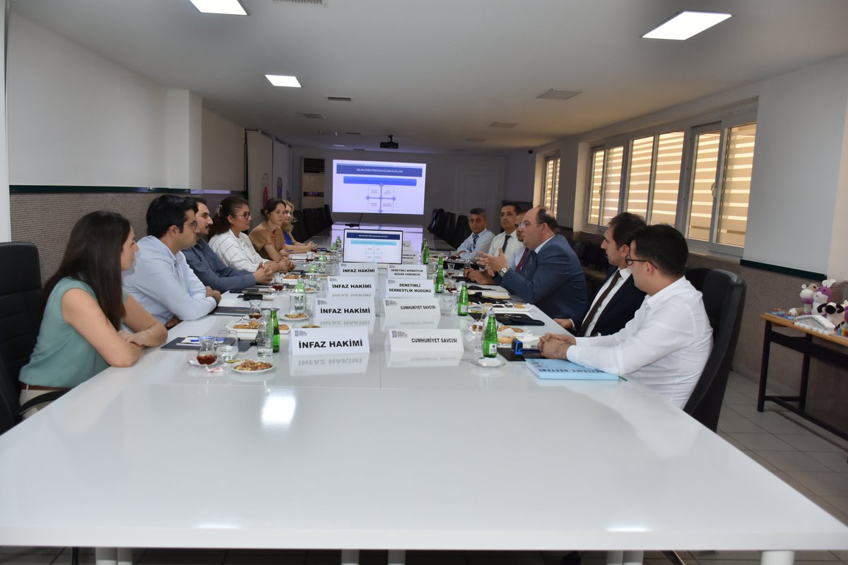 Adana Adliyesi İnfaz Hakimlerini müdürlüğümüzde misafir ettik.  

Denetimli Serbestlikten Sorumlu Cumhuriyet Savcısı Osman İLKUTLİ ve Ceza İnfaz Kurumlarından Sorumlu Cumhuriyet Savcısı İrfan ALPER'in refakati ile Müdürlüğümüz faaliyetlerini tanıttığımız toplantıda "sıkça