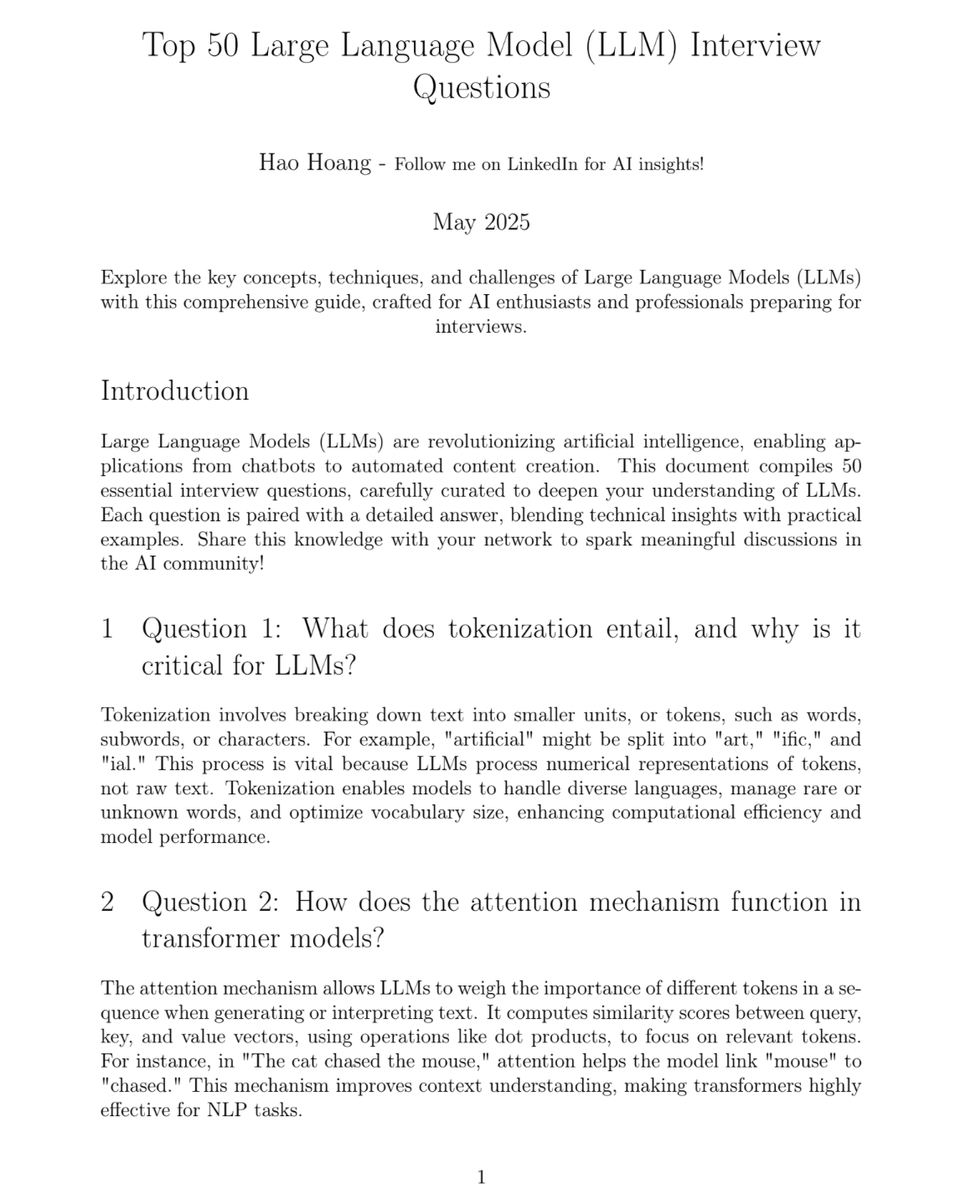 Top 50 LLM Interview Questions!

A comprehensive resource that covers traditional ML basics, model architectures, real-world case studies, and theoretical foundations.