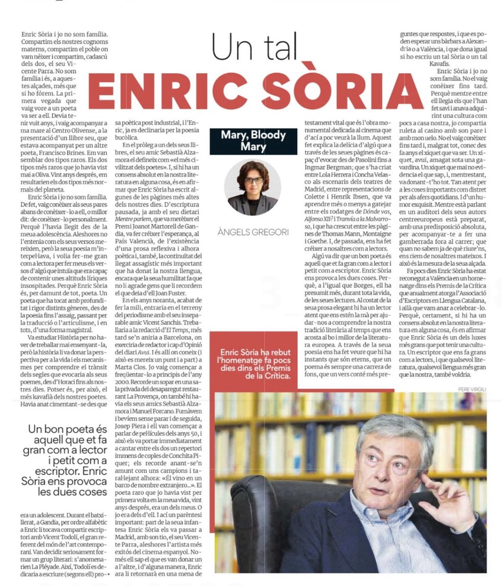 Izaskun Arretxe Irigoien (@izaskunarretxe) on Twitter photo “El xiquet que mai no evidencia el que sap i, mentrestant, va donant-ho tot”
Tan sentit i tan veritat, aquest article esplèndid (i necessari) de l’<a href="/AngelsGregori/">Àngels Gregori</a>
<a href="/Martaclos/">Marta Clos</a> “El xiquet que mai no evidencia el que sap i, mentrestant, va donant-ho tot”
Tan sentit i tan veritat, aquest article esplèndid (i necessari) de l’<a href="/AngelsGregori/">Àngels Gregori</a>
<a href="/Martaclos/">Marta Clos</a>