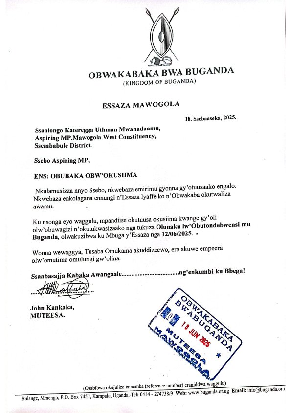 Katerega Uthman (@kateregauthman) on Twitter photo Am humbled to be appreciated by the Buganda Kingdom Mawogola Ssaza Administration.
Serving my Kingdom <a href="/BugandaKingdom_/">Buganda Kingdom</a> has no limit, and it's my obligation as son of the soil.
Wangaala Ayi Ssabasajja Kabaka Ronald Muwenda Mutebi.
<a href="/BugandaKingdom_/">Buganda Kingdom</a> <a href="/cpmayiga/">Charles Peter Mayiga</a> <a href="/TourBugandaUG/">Buganda Heritage and Tourism Board (BHTB)</a> Am humbled to be appreciated by the Buganda Kingdom Mawogola Ssaza Administration.
Serving my Kingdom <a href="/BugandaKingdom_/">Buganda Kingdom</a> has no limit, and it's my obligation as son of the soil.
Wangaala Ayi Ssabasajja Kabaka Ronald Muwenda Mutebi.
<a href="/BugandaKingdom_/">Buganda Kingdom</a> <a href="/cpmayiga/">Charles Peter Mayiga</a> <a href="/TourBugandaUG/">Buganda Heritage and Tourism Board (BHTB)</a>