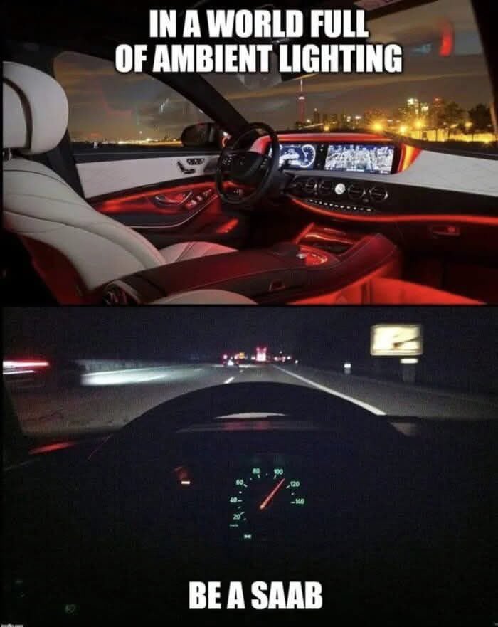 We are told we shouldn't look at our mobile phones when driving as they may be distracting! 
And then car companies produce dashboards like this!  

God I miss my Saab!