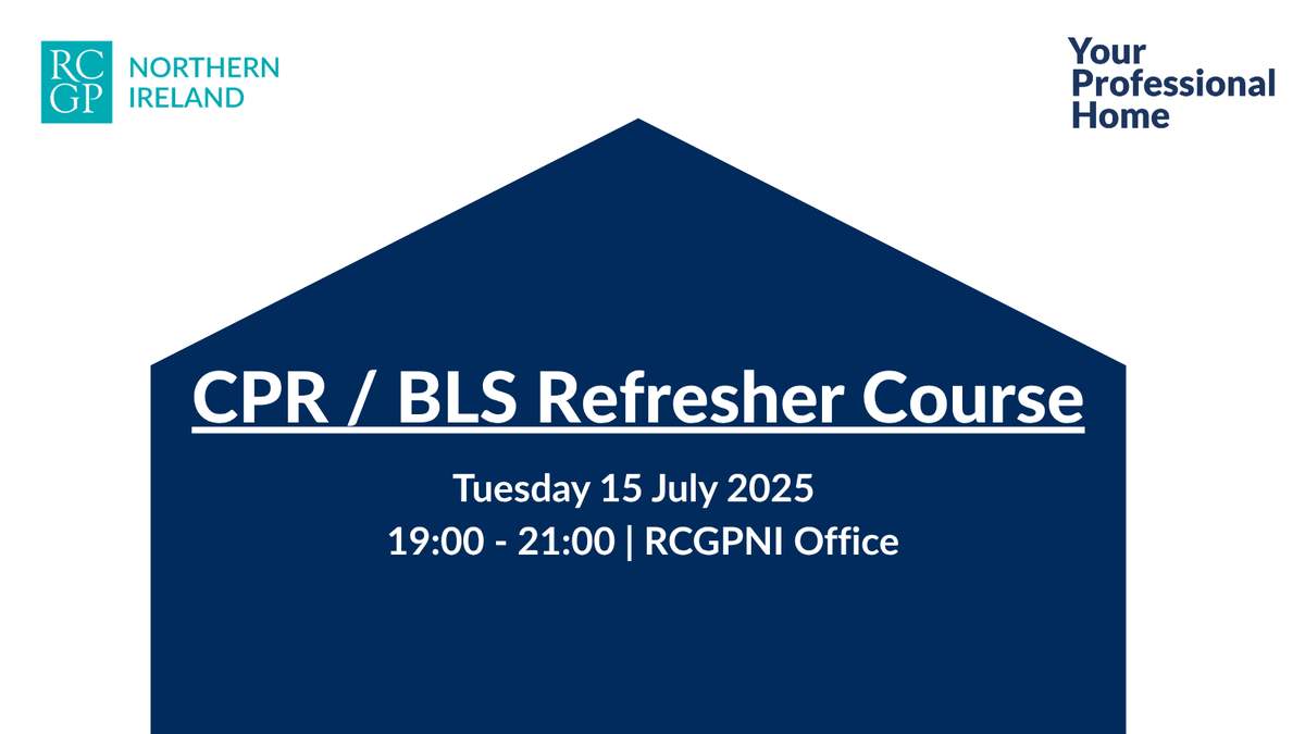 rcgp_ni's tweet image. RCGPNI are delighted to announce our next CPR refresher course, facilitated by Dr Nigel Ruddell. The CPR refresher courses sell out quickly, so book your space now to avoid disappointment: tinyurl.com/CPR15July25