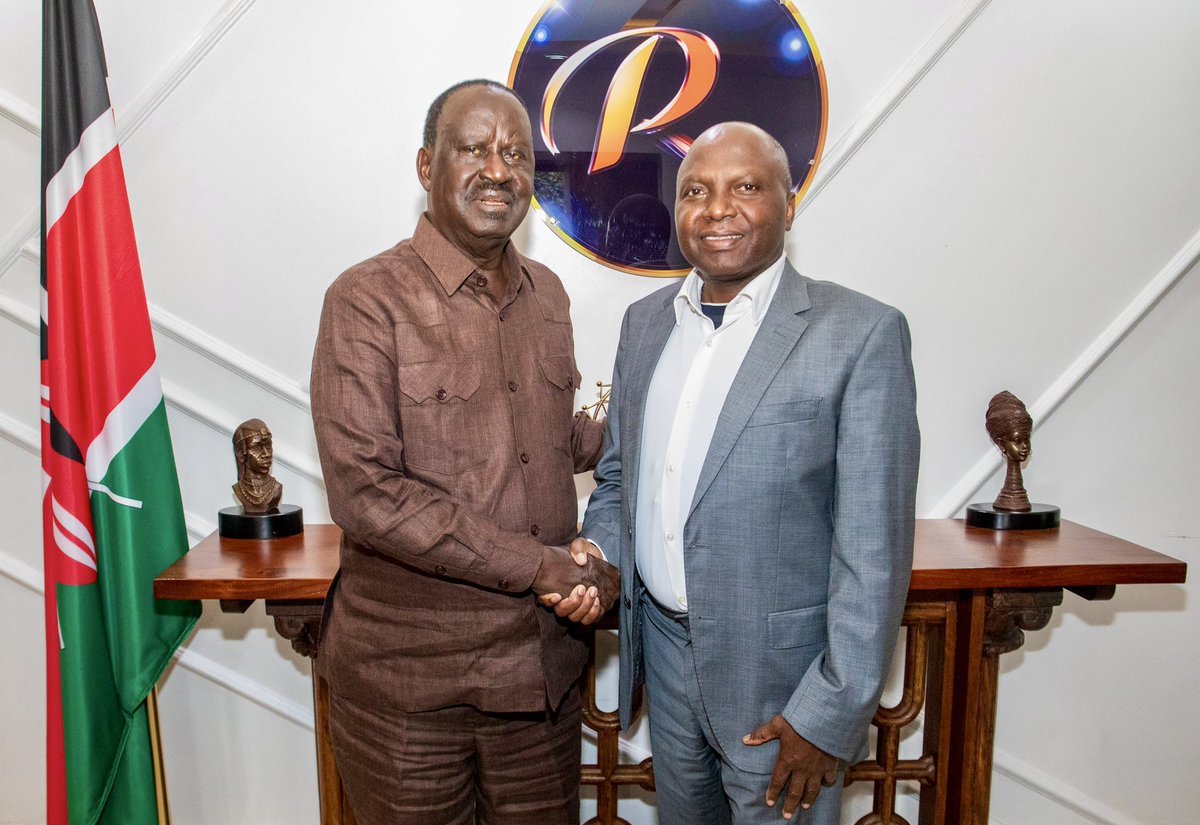 Today, at Baba’s invitation, I went to his private offices where we broke bread. H.E Raila Odinga &amp; I have been friends since 2005 &amp; we have had our disagreements. Today, we smoothed our issues over shared lunch of wimbi ugali, ngeke, gweno &amp; alode, all cooked in Luo tradition.