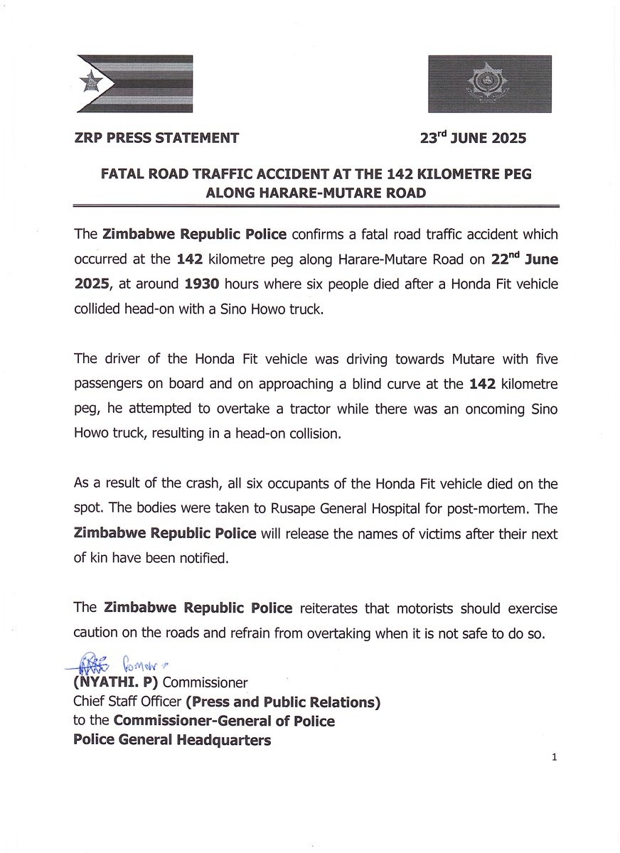 Zimbabwe Republic Police tweet media