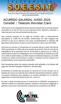 ACUERDO Salarial: PAGO UNICO junio 2025;  Incremento  Salarial Julio 25 (#Telecom.#Claro.#Movistar)
Fuente:  Grupo Telefonicos en Facebook
facebook.com/groups/TELEFON…
instagram.com/telefonicos.ar/