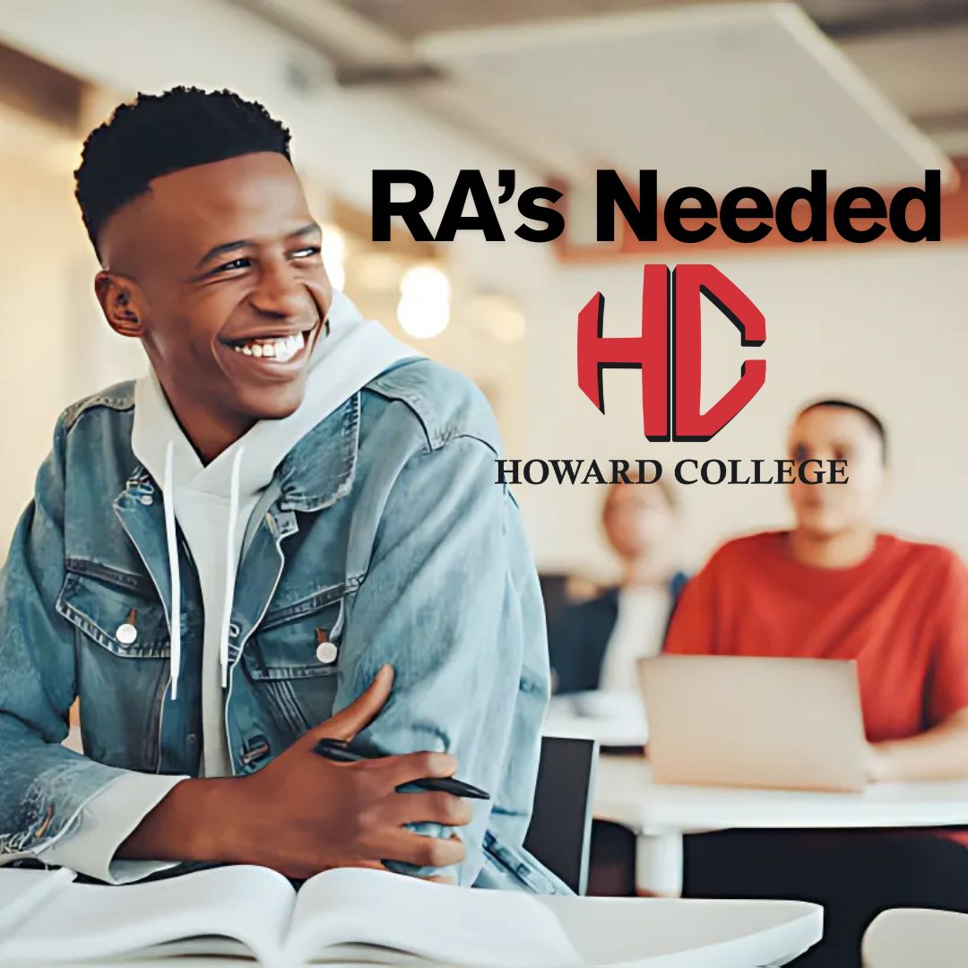 Howard College (@hc_bigspring) on Twitter photo Resident Advisors needed for the Fall.
Interested students contact Joslyn Smith at (432) 264-5300 or jjsmith@howardcollege.edu Resident Advisors needed for the Fall.
Interested students contact Joslyn Smith at (432) 264-5300 or jjsmith@howardcollege.edu