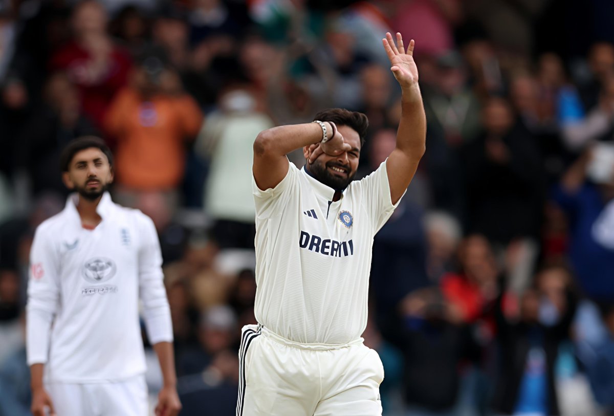 - 2 innings.
- 2 centuries.
- 2 celebrations.

ONE AND ONLY RISHABH PANT. 🇮🇳