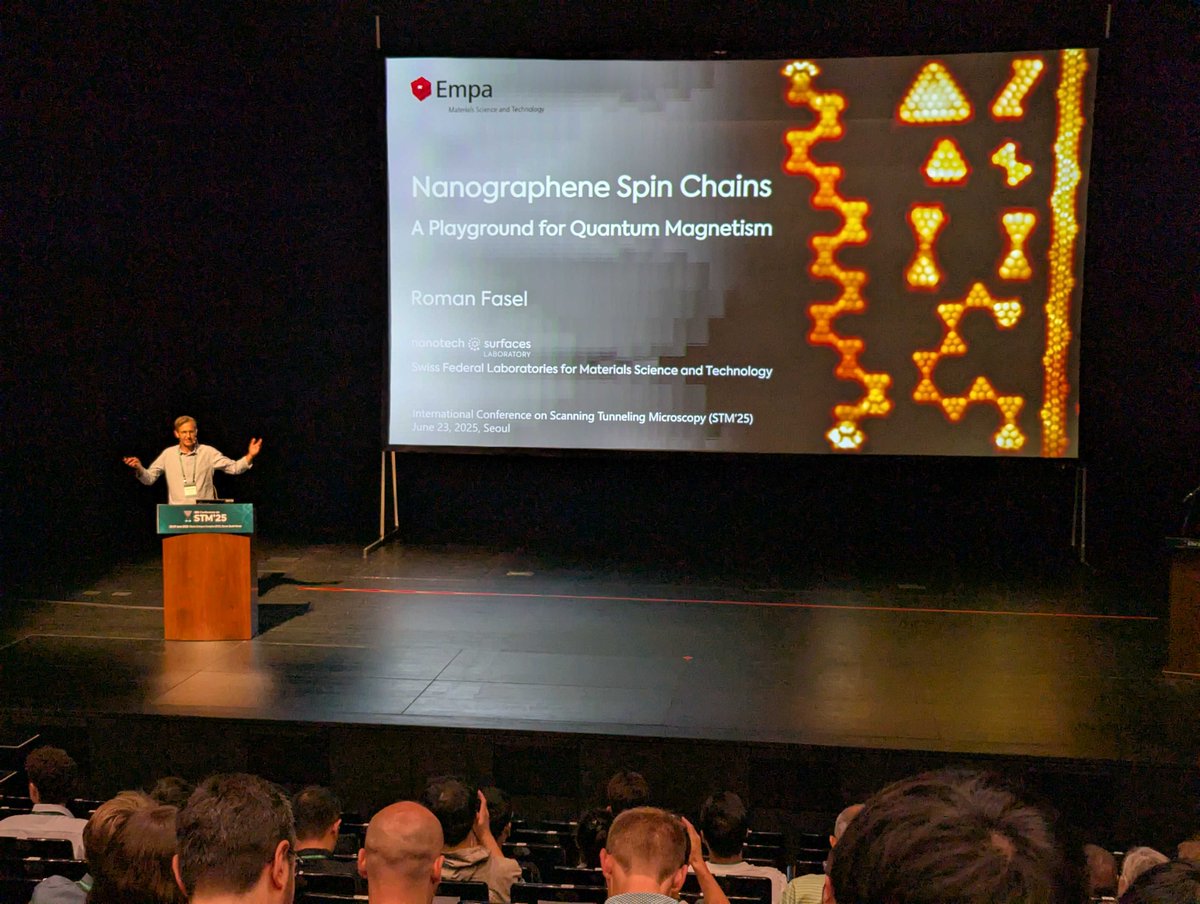 nanotech@surfaces Lab (@nanotechsurflab) on Twitter photo Exciting plenary talk by our head of laboratory, <a href="/FaselRoman/">Roman Fasel</a> , today to kick off the STM'25 conference in Seoul! Exciting plenary talk by our head of laboratory, <a href="/FaselRoman/">Roman Fasel</a> , today to kick off the STM'25 conference in Seoul!