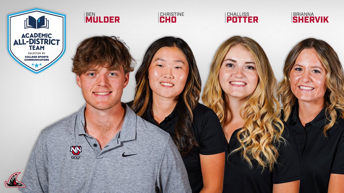 NNUSports's tweet image. Congrats to the four CSC Academic All-District honorees from our golf programs!

nnusports.com/news/2025/6/17…