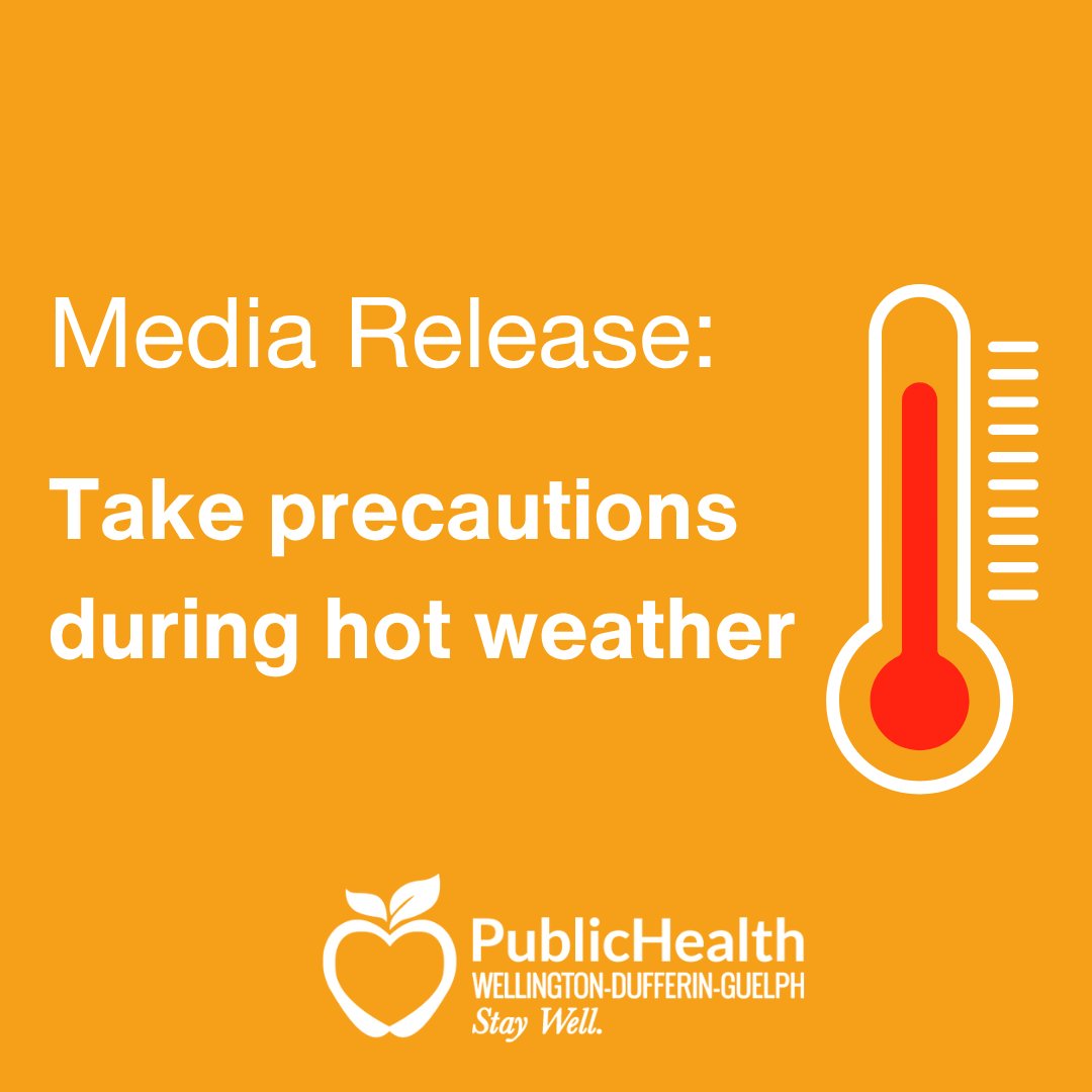 Media Release: Take precautions during hot weather

Please take precautions as the extreme heat and humidity are expected to continue into the week. To read the full release, visit: bit.ly/4lc8Cka