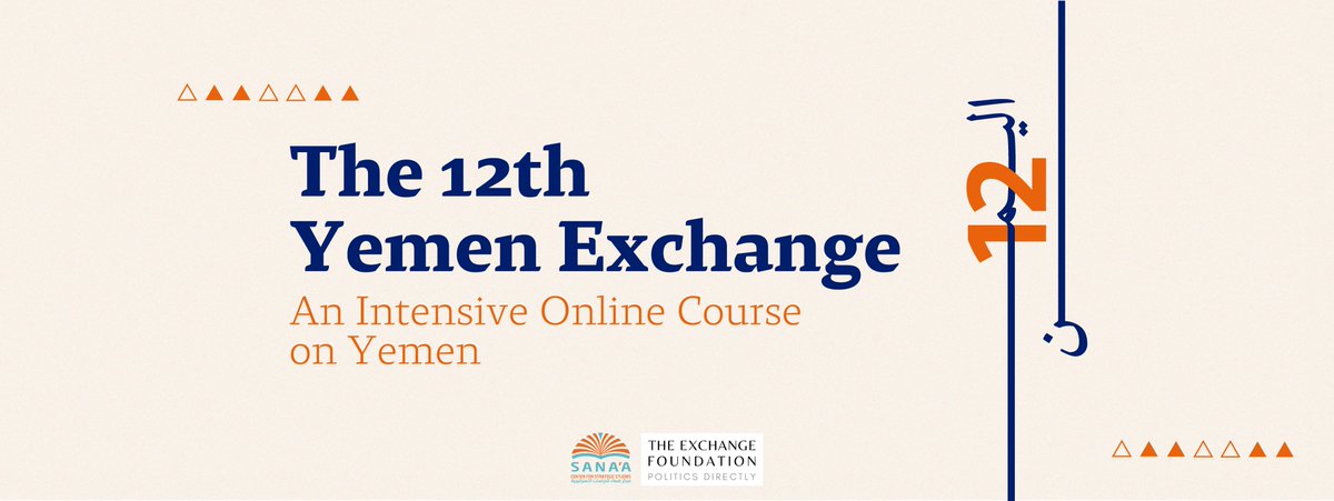 SanaaCenter's tweet image. We're pleased to announce the 12th Yemen Exchange — our intensive online course on Yemen. The program begins on October 27, with 10 days and 30+ sessions spread over five weeks.
Stay tuned as we announce new speakers and topics in the weeks ahead: sanaacenter.org/event/the-twel…